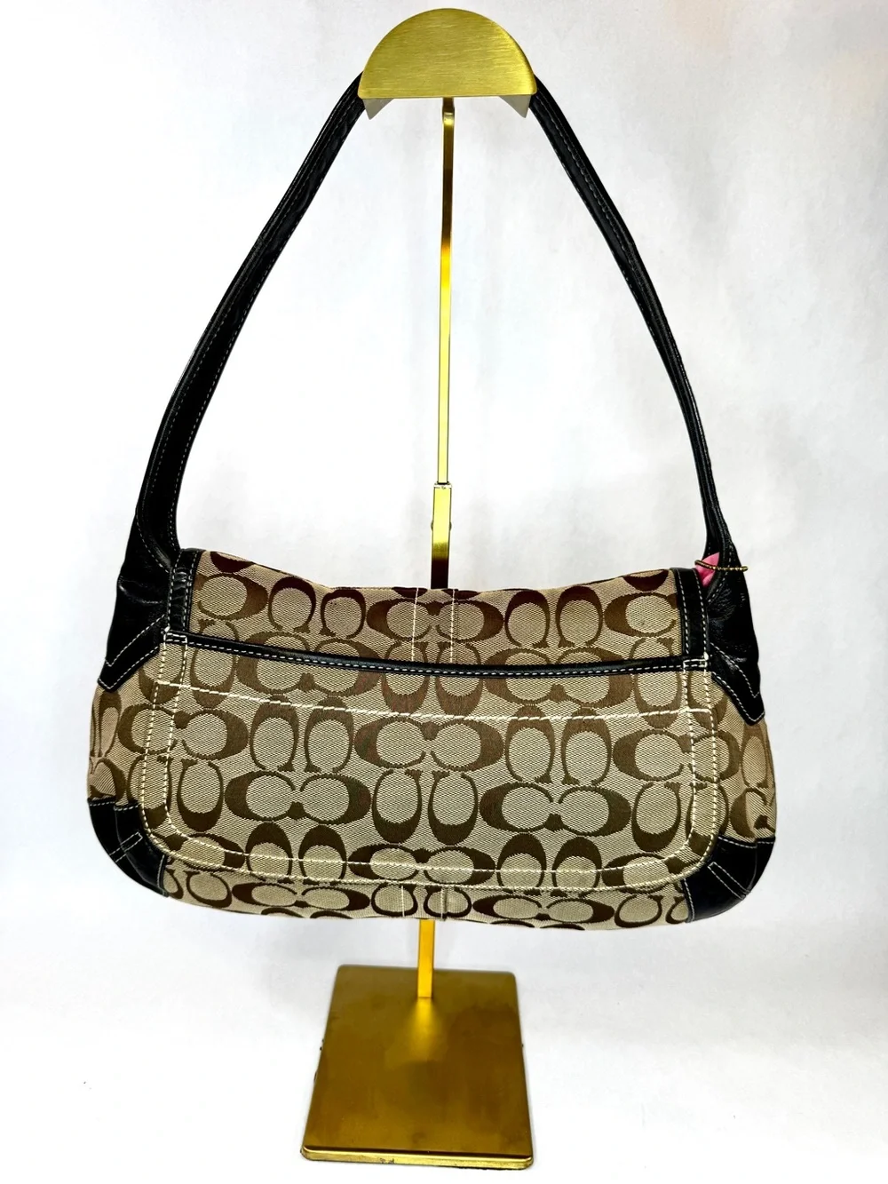 AUTHENTIC 2007 Y2K Coach Ergo Signature Belted Flap Shoulder Bag 11277 - Picture 7 of 16